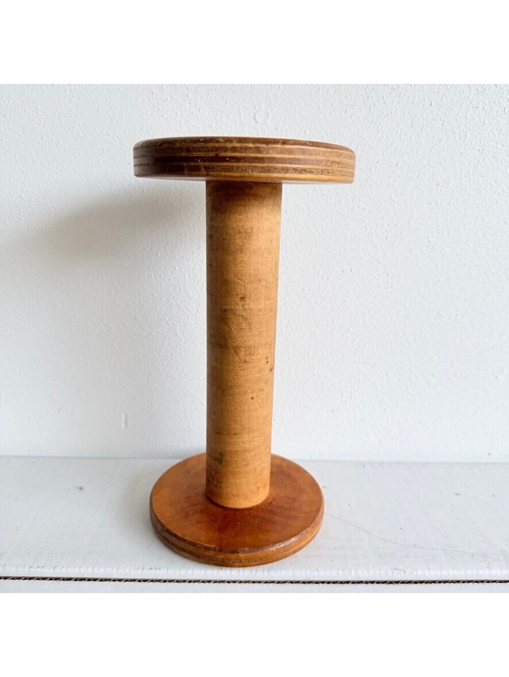 Vintage 8" Industrial Wooden Textile Bobbin Spool Primitive Farmhouse Decor